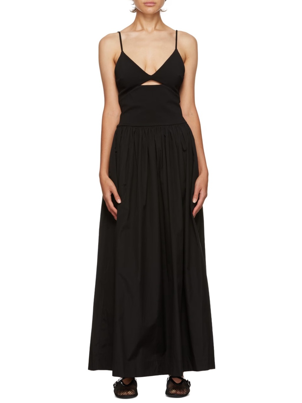 ESSE Studios Black Tri Knit Maxi Dress S Minimalist Neutral Quiet Luxury Summer